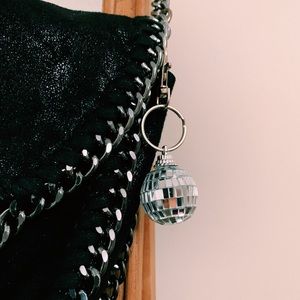 Custom preppy disco ball keychain